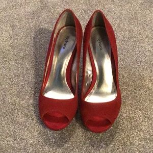 Beautiful red suede heels